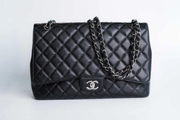 Chanel Jumbo Single Flap Caviar With Silver Hardware