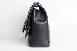 Chanel Jumbo Single Flap Caviar With Silver Hardware
