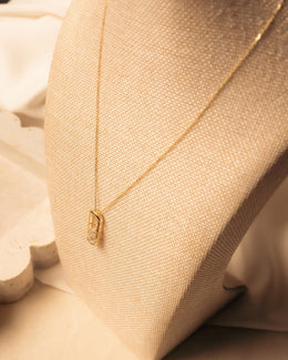 Modern 1.24ct Lab Grown Diamond Bar Pendant Necklace in 14k Yellow Gold - photo 2