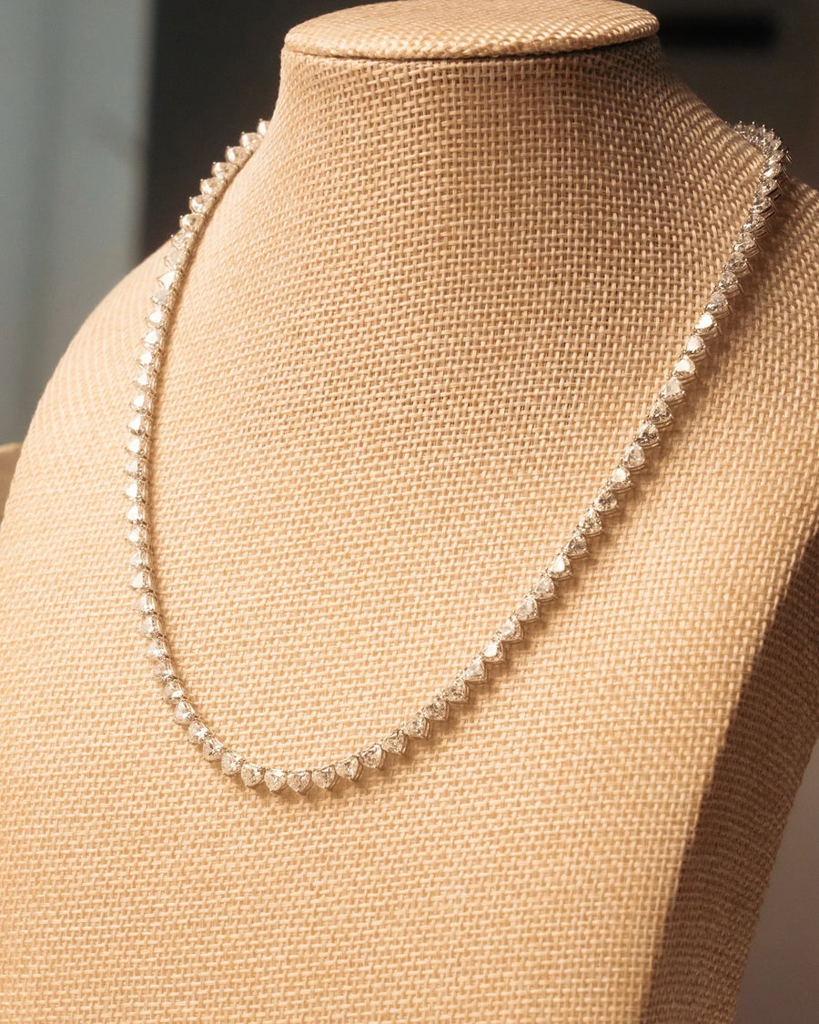 Dazzling 18.79ct Lab Grown Diamond Tennis Necklace in 14k White Gold