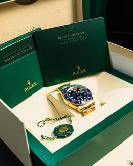 Rolex Submariner Date 18k Yellow Gold Blue Ceramic 40mm 116618LB